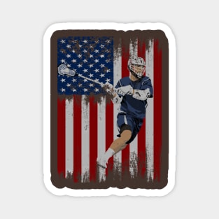 lacrosse american flag Magnet