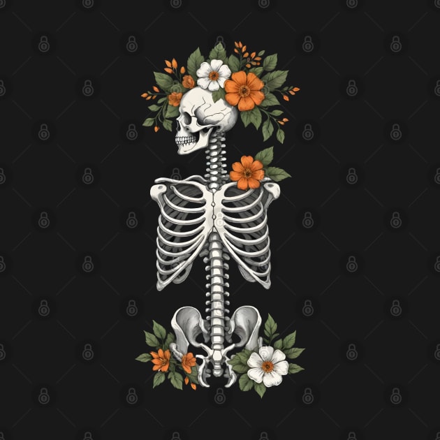 Skeleton with flower by Norzeatic