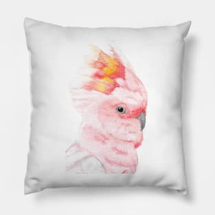 Major Mitchell's cockatoo watercolor bird parrot Pillow