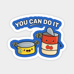 Funny Gym Workout Cartoon Graphic, You Can Do It Inspiring Quote Magnet