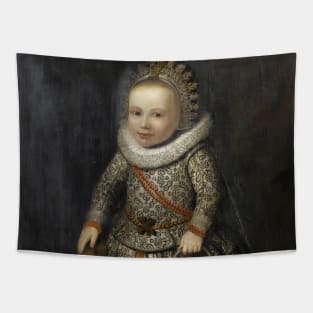 Portrait of a Young Girl in an embroidered dress by Cornelis de Vos Tapestry