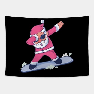 Snowboarding Dabbing Santa Tapestry