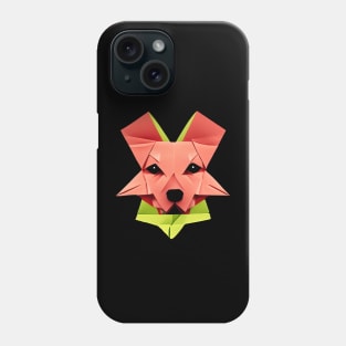 Geometric dog abstract and colorful origami style Phone Case