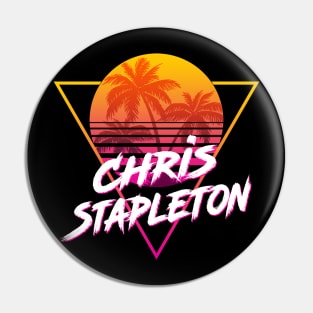 Chris Stapleton - Proud Name Retro 80s Sunset Aesthetic Design Pin