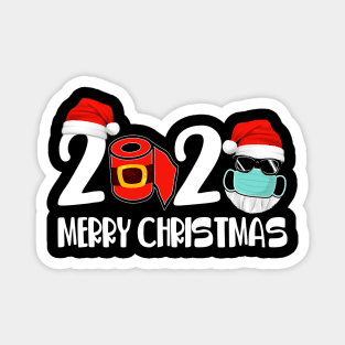 Merry Christmas 2020 Quarantine Christmas Santa Face Mask Magnet