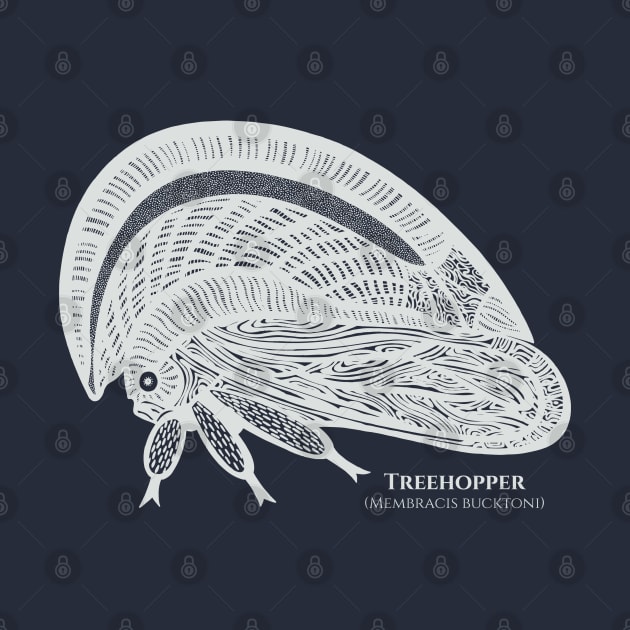 Treehopper with Common and Latin Names - dark colors by Green Paladin