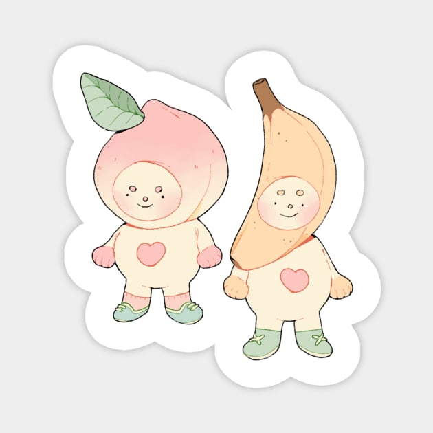 Fruity besties Magnet by PeachyDoodle