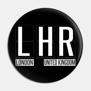 LHR - London Heathrow UK Airport Code Souvenir or Gift Shirt Pin