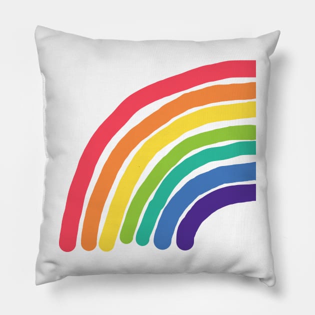 Colorful Rainbow Left Half Graphic Pillow by ellenhenryart