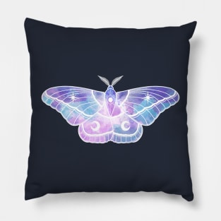 Cool Watercolour Moth white Pillow