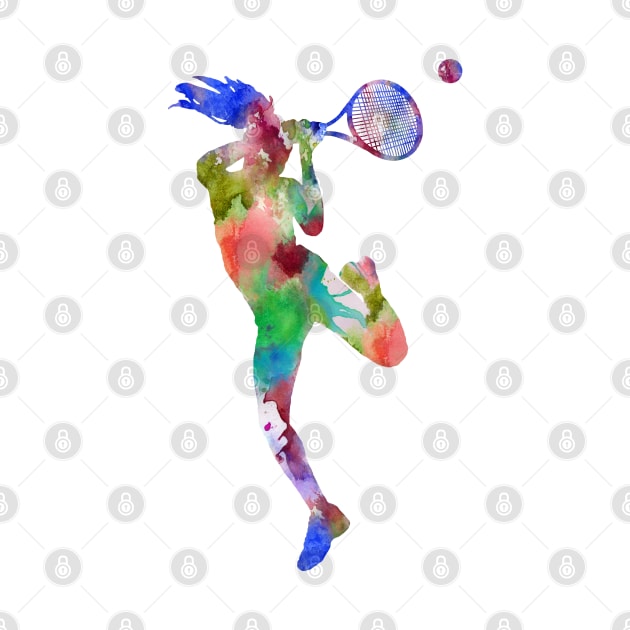 Girls tennis player by RosaliArt