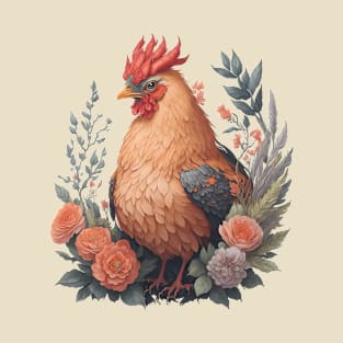 Floral Rooster 6 T-Shirt