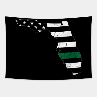 Florida Thin Green Line Military and Border Patrol Shirt Tapestry