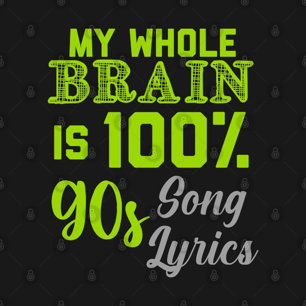 My Brain is 100% 90s Song Lyrics by alexwestshop