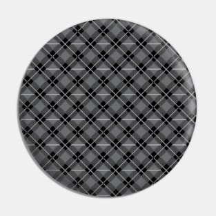 Diagonal Gray and Black Flannel-Plaid Pattern Pin