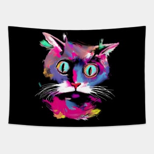 Cat painting, original art Tapestry