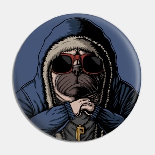 Pug Poker Player Illustration Pin