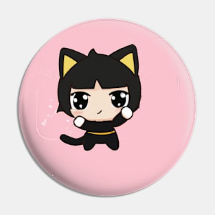 Boxing Black Cat Pin