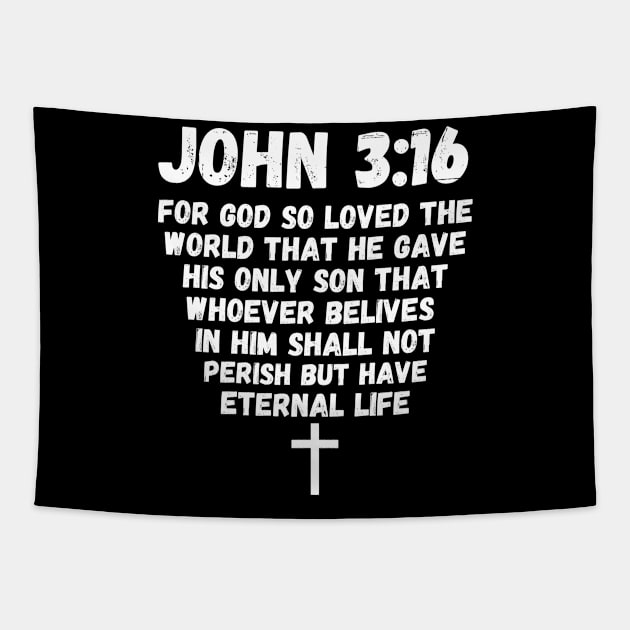 John 3:16 Bible Verse Good Faith Leader Christian Tapestry by Grove Designs