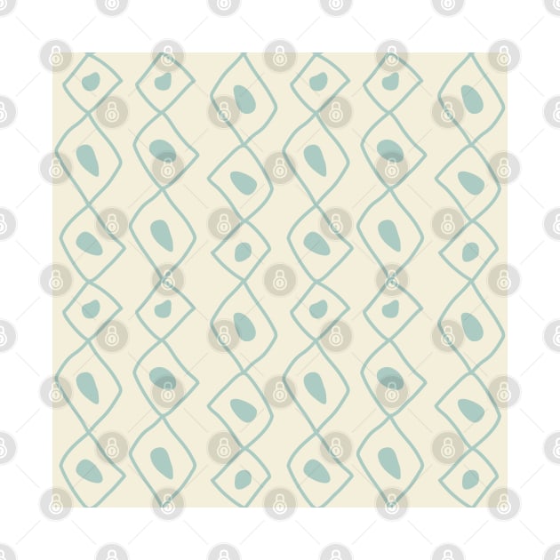 Seamless sketch vector pattern. White vertical twigs lines and zigzags with circles on brown background. Hand drawn abstract african style texture by AnaMOMarques