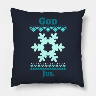 God Jul Merry Christmas Pillow