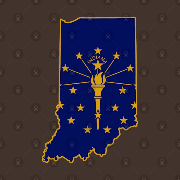 Indiana Flag Map by Historia