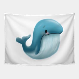 Cute Blue Whale Drawing Tapestry