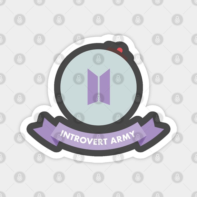 BTS introvert ARMY logo Magnet by Oricca