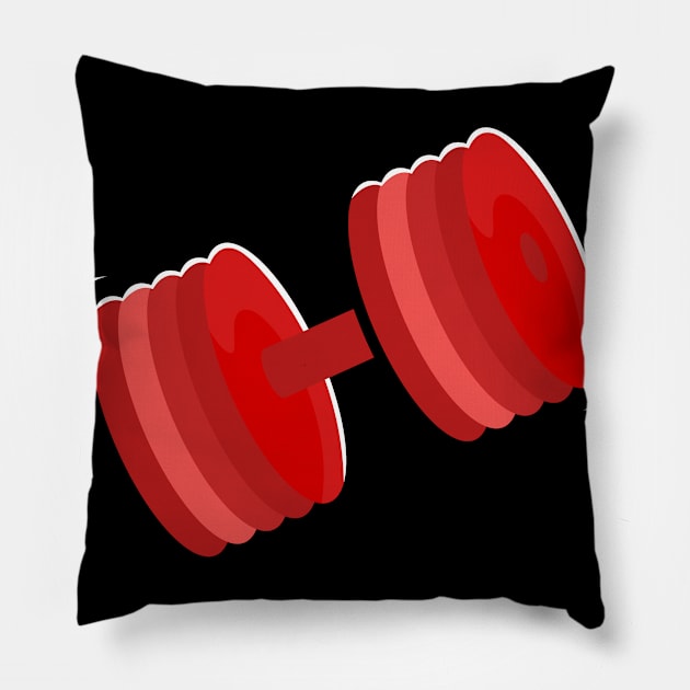 red barbell Pillow by dagimal