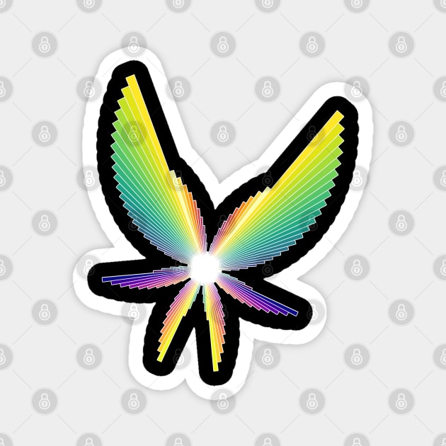 Rainbow Angel Seraphim | Flying Six Wing Bar Chart Black Magnet by aRtVerse