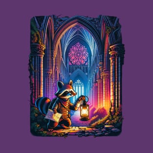 Adventurous Raccoon and the Ancient Cathedral T-Shirt