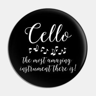 Amazing Cello White Text Pin