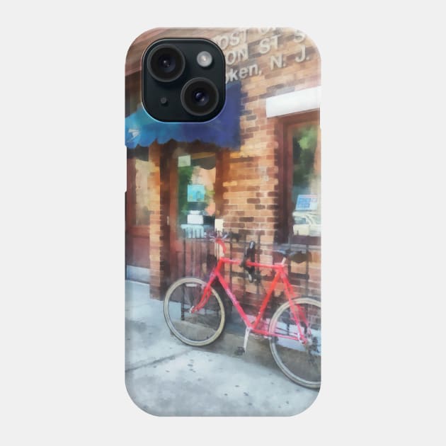 Hoboken NJ - Bicycle By Post Office Phone Case by SusanSavad