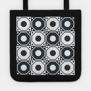 Mosaic Squares Black and White Tote