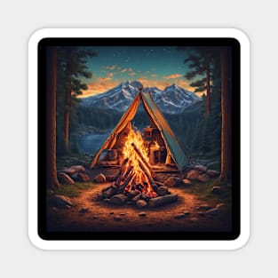 Campfire by the Lake Magnet