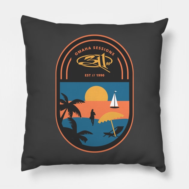 311 - Omaha sessions // Artwork In Album Retro Style Fan Art Designs Pillow by Liamlefr