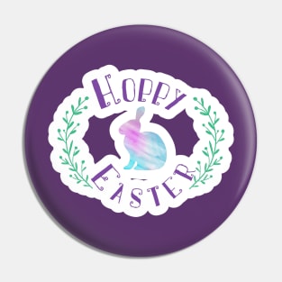 Hoppy Easter Watercolor Bunny Pin