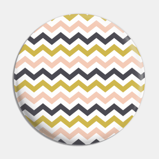 Boho Thick Chevron Mustard Yellow Blue and Pink Pin