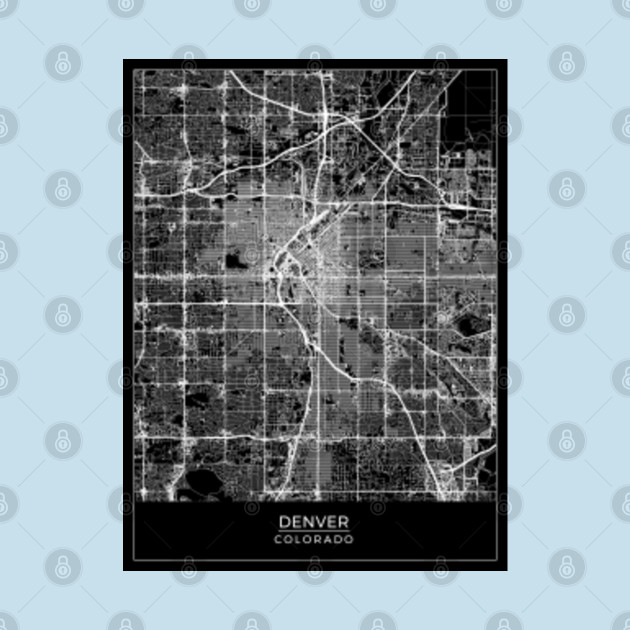 Disover Denver, Colorado Map Art (Black) - Denver Colorado - T-Shirt