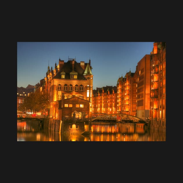 Wasserschlösschen, dusk, Speicherstadt, Hafencity, Hamburg, Germany, Europe by Kruegerfoto