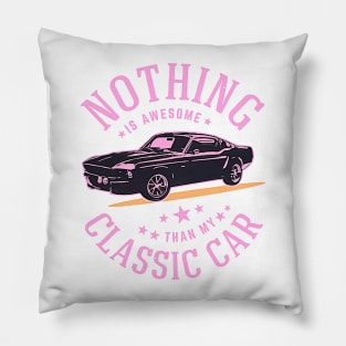 Vintage Nothing Good in a Car graphic Classic  Retro Pillow