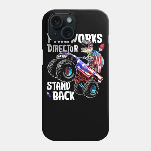 4th of July Fireworks Director T Rex Monster Truck Kids Boys Phone Case