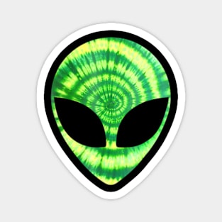 Alien Head Tie Dye Glow Trippy Party Magnet