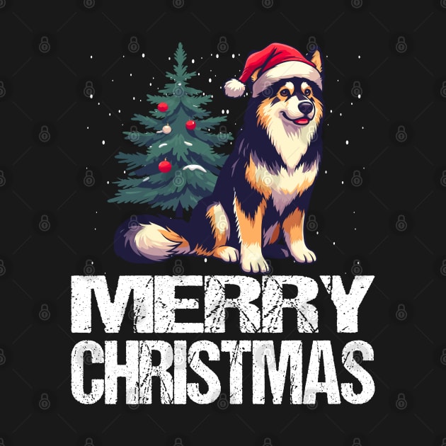 Merry Christmas Shepsky Husky Mix by Outrageous Flavors