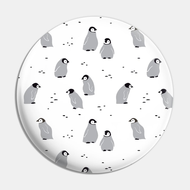 Baby Emperor penguin Chicks Pattern Pin by Noristudio