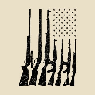 American Guns Flag I Distressed Used Look T-Shirt