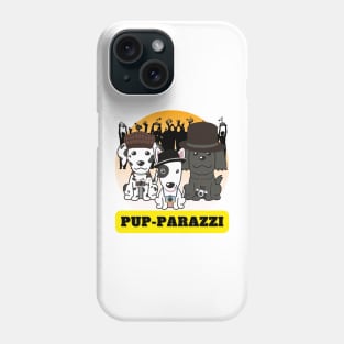 Pup-parazzi crowd - dalmatian bull terrier and black sheepdog Phone Case