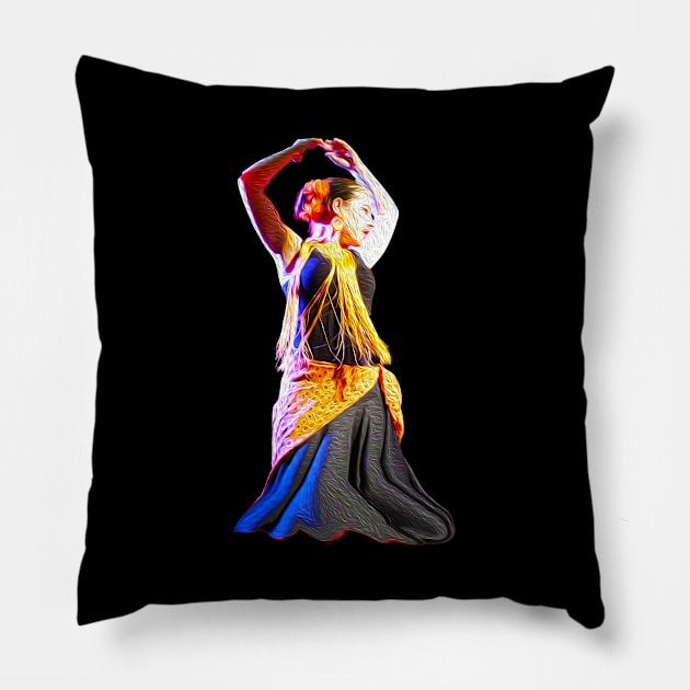 flamenco dancer Pillow by rickylabellevie