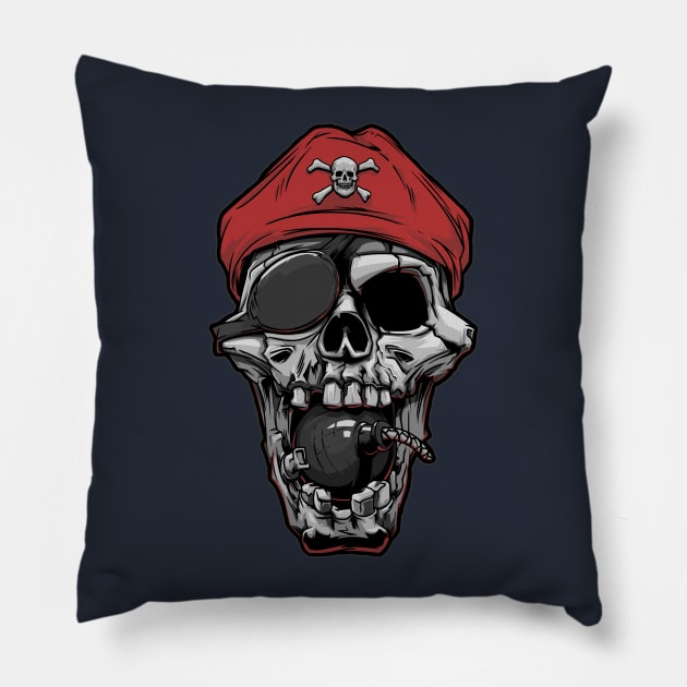 Skull pirate Pillow by Chack Loon