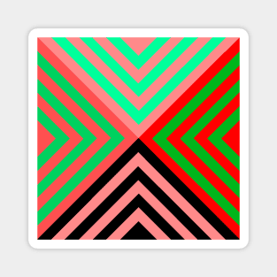 Black and Green Red Triangular Magnet